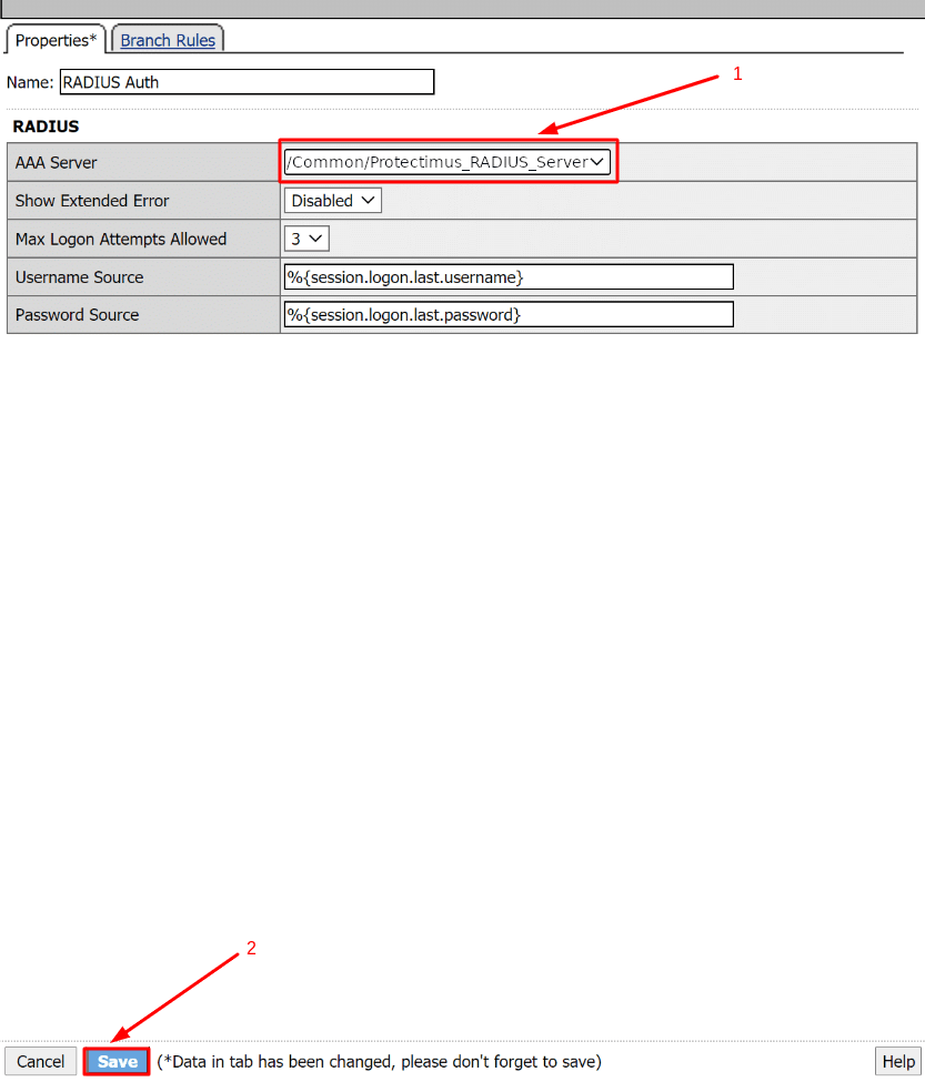 How to set up F5 BIG-IP APM 2FA - step 7