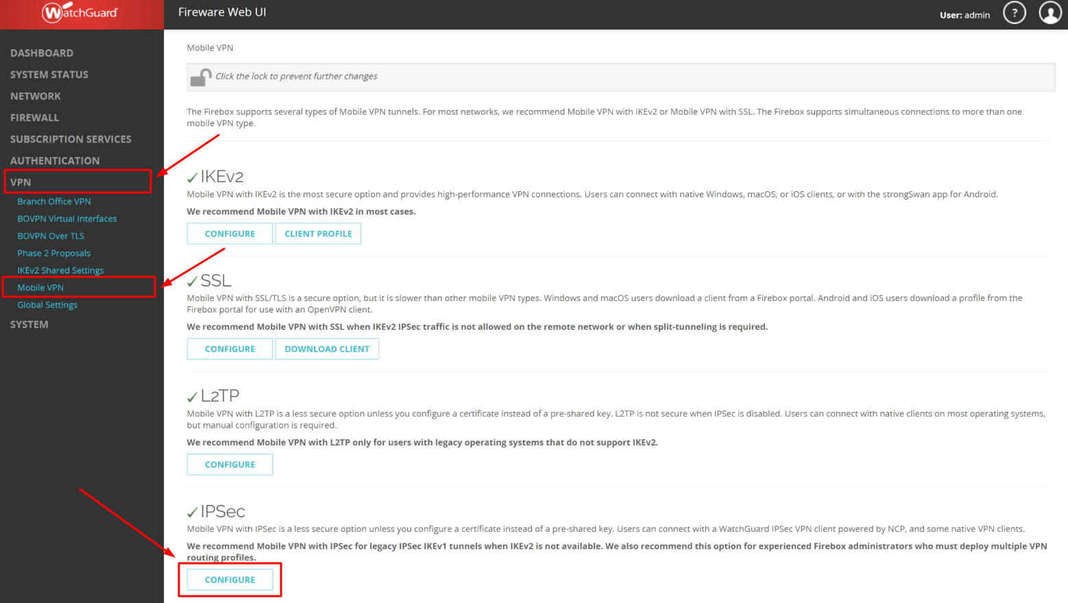 How to Configure WatchGuard Mobile VPN with IPSec - step 1