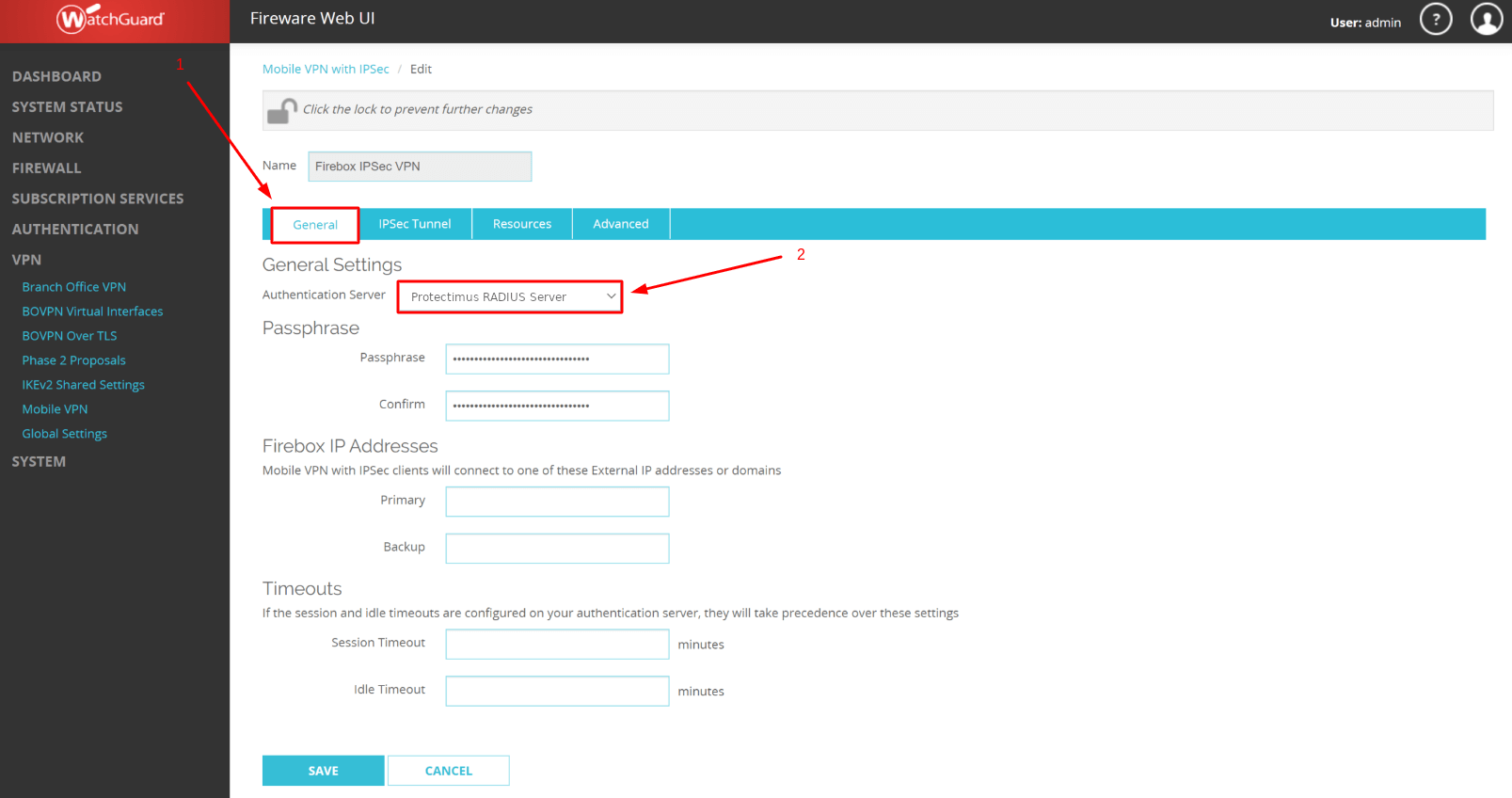 How to Configure WatchGuard Mobile VPN with IPSec - step 3