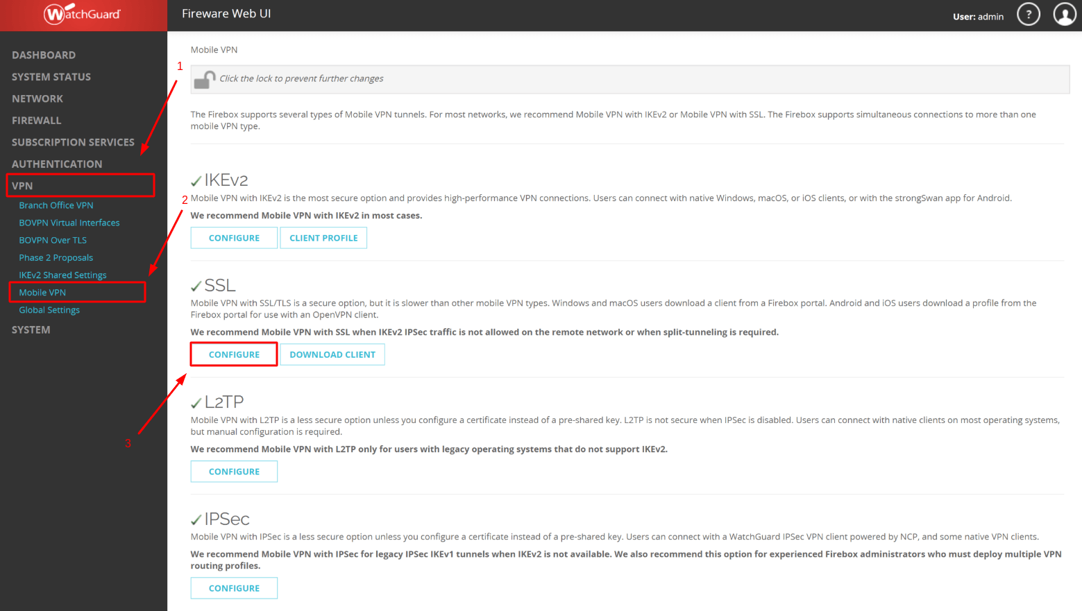 How to Configure WatchGuard Mobile VPN with SSL - step 4