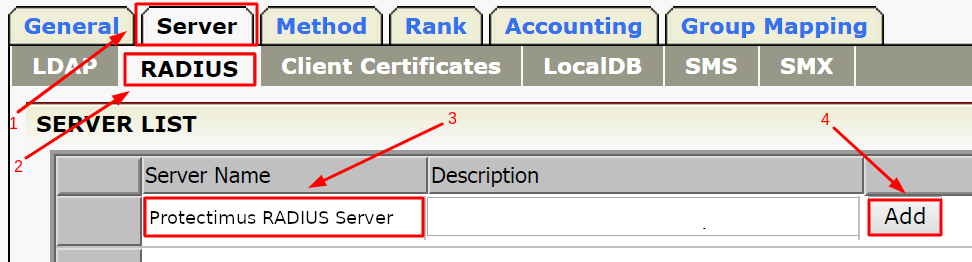 Array VPN MFA setup via RADIUS - step 1