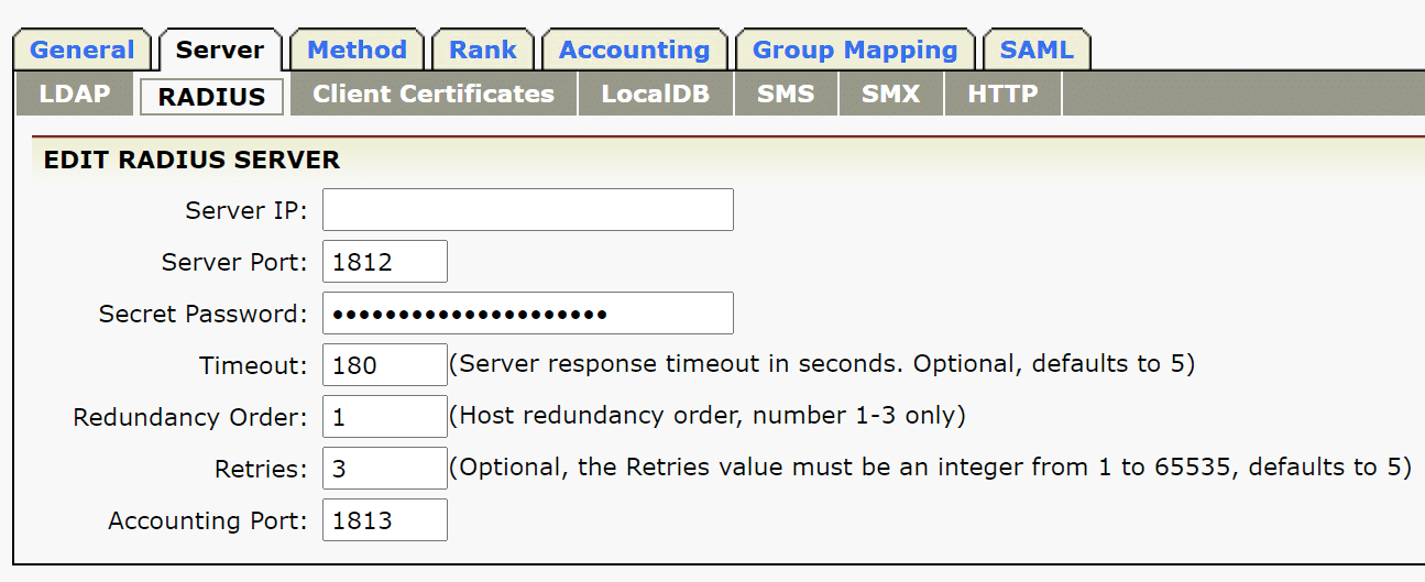 Array VPN two-factor authentication setup via RADIUS - step 3