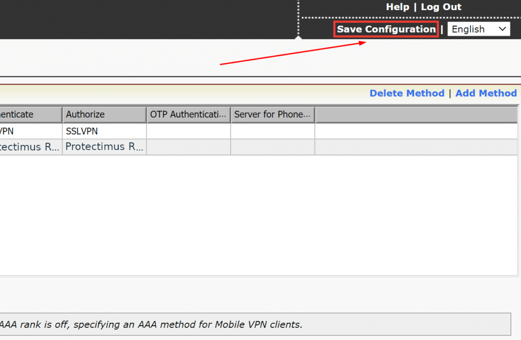 Array AG SSL VPN 2FA setup via RADIUS - step 6