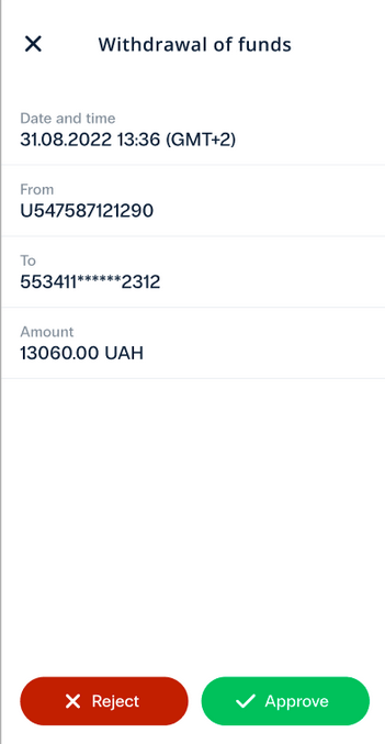 Push tokens in the Protectimus Smart OTP 2FA app -  Confirm transaction