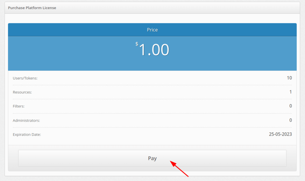 How to Pay and Activate the License - Step 3