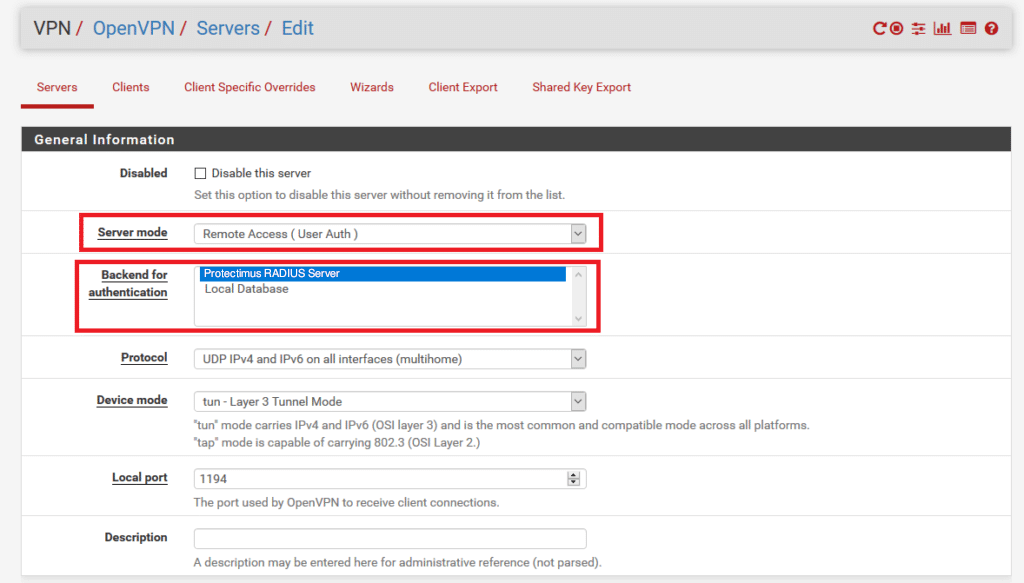 PfSense OpenVPN 2FA setup - step 5