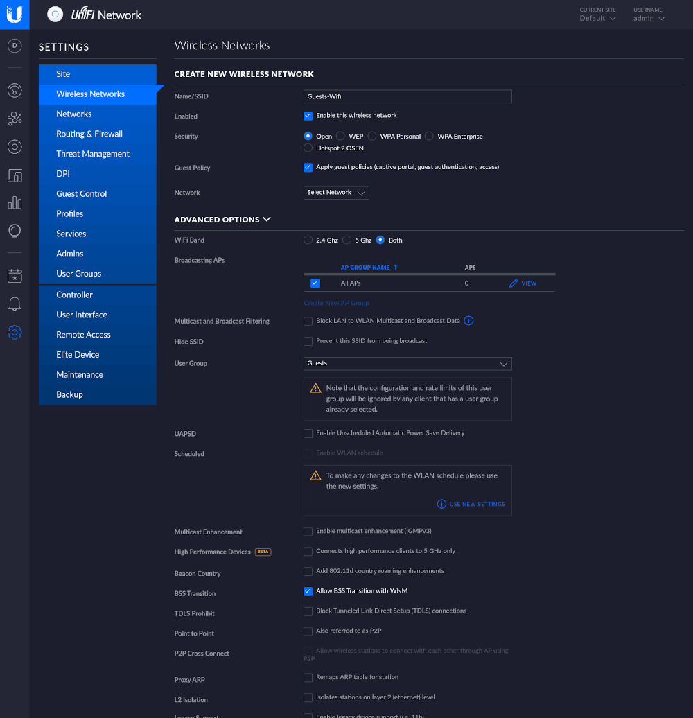 How to setup the Unifi Captive Portal for your Guests - Step 2 - Create a Unifi Guest Network