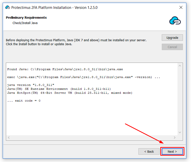 Install the new version of the Protectimus On-Premise Platform - Step 2