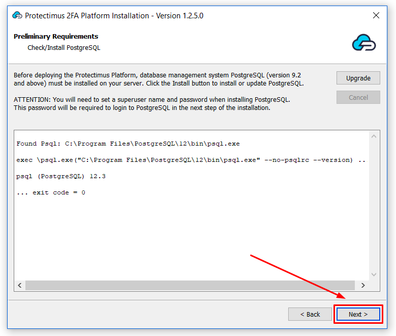 Install the new version of the Protectimus On-Premise Platform - Step 3