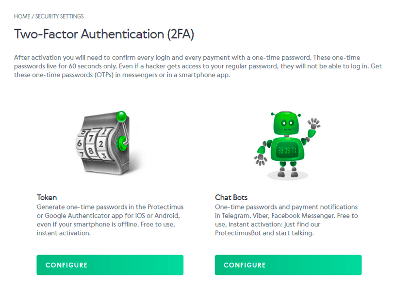 How to Set Up Two-Factor Authentication in Volet - Coose your preferred two-factor authentication method