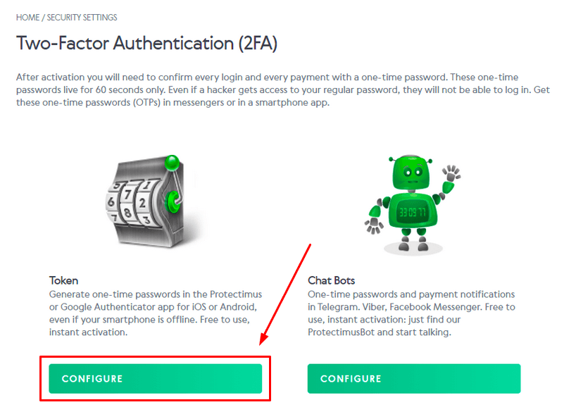 How to Set Up Two-Factor Authentication in Volet - Setting up the Protectimus SMART OTP Authenticator App