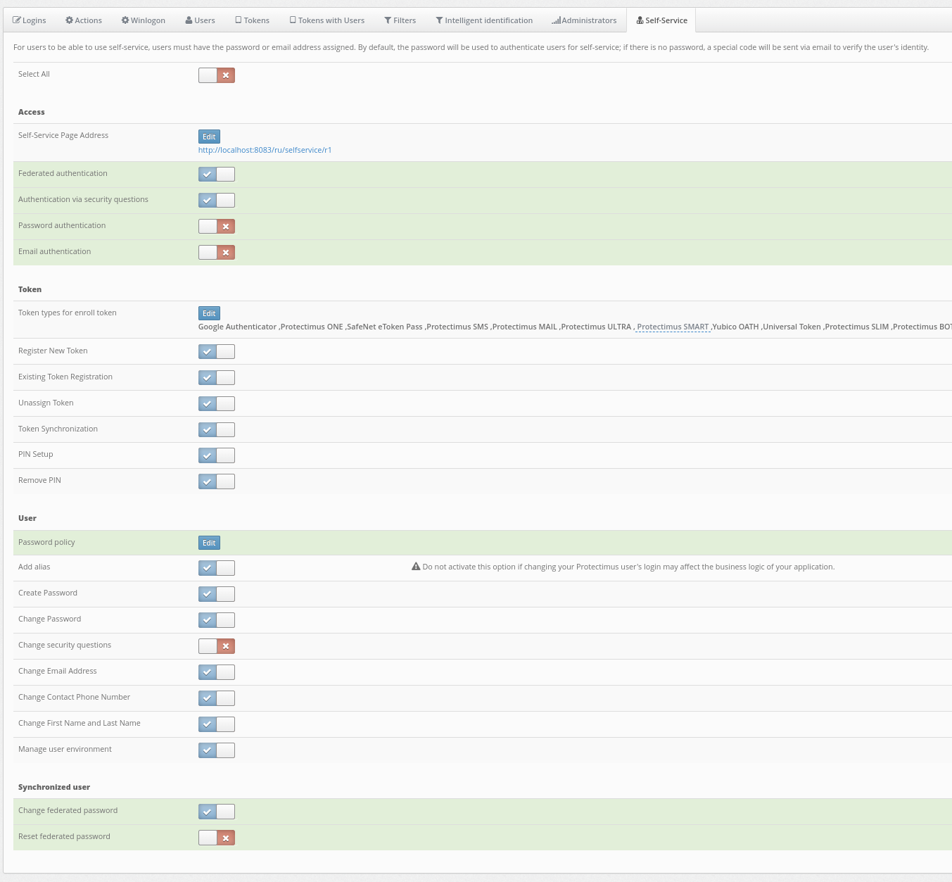 Set Up the Protectimus User's Self-Service Portal - Step 5