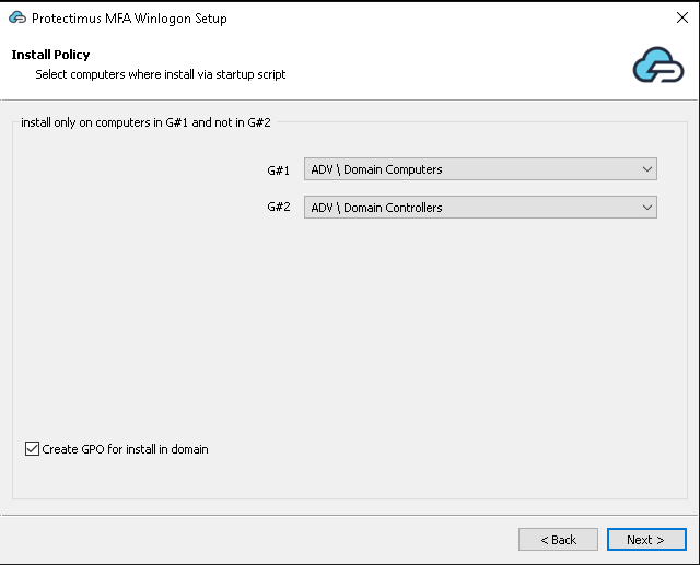 Protectimus Winlogon setup - step 7 (Install Policy)