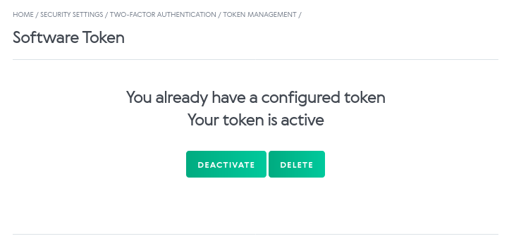 How to Delete or Deactivate a Two-Factor Authentication Token in Volet - Choose whether you would like to DEACTIVATE or DELETE the token