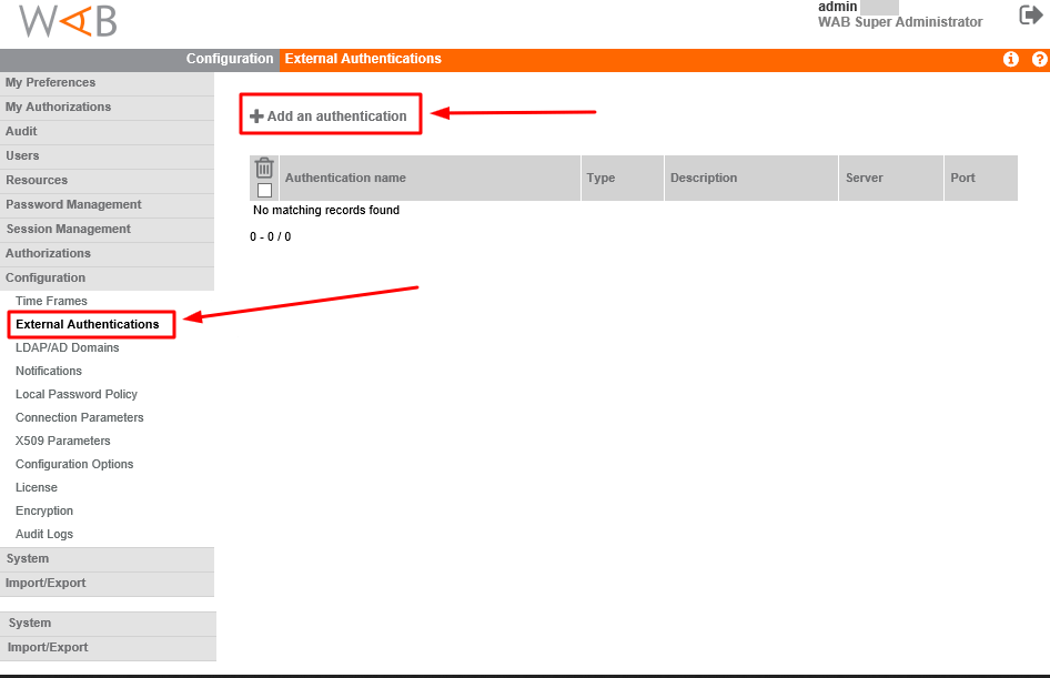 Add Protectimus as a RADIUS server in Wallix Bastion - step 1