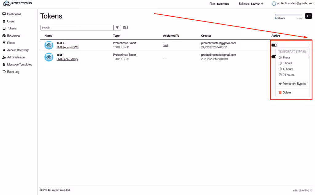 Temporary or Permanent Bypass (Deactivating OTP Verification)