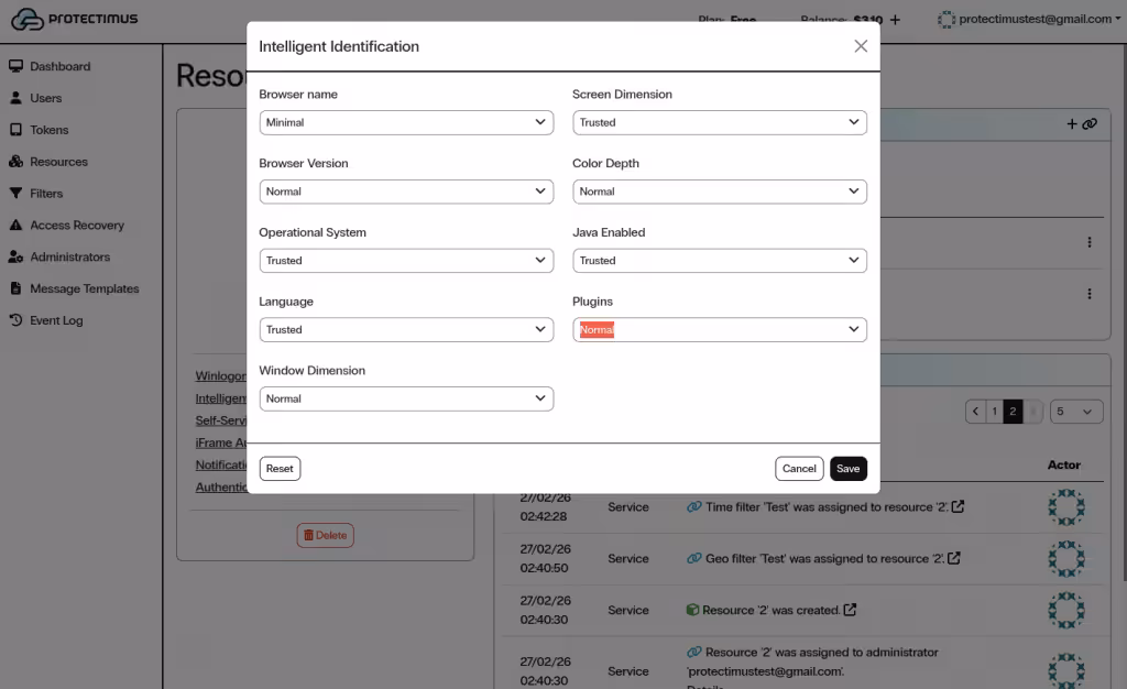 Set the desired “weight” of each parameter